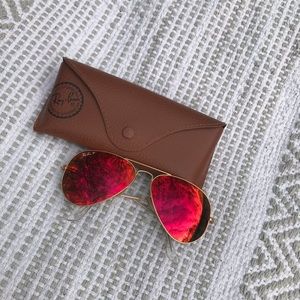Ray Ban red mirrored aviators